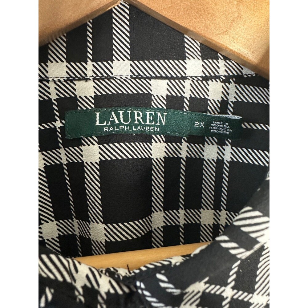 lauren ralph lauren plaid shirt 2x coastal prep nautical oversized button up - Picture 5 of 8